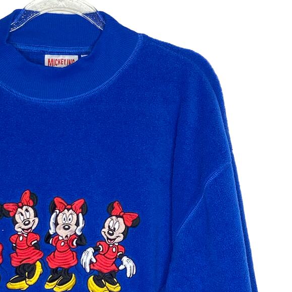 Vintage Disney Mickey Inc Womens Size Medium Blue Minnie Mouse Fleece Top - Picture 3 of 11